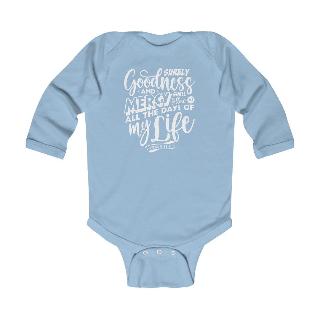 Goodness and Mercy Infant Long Sleeve Bodysuit Kids clothes Light Blue NB (0-3M) 