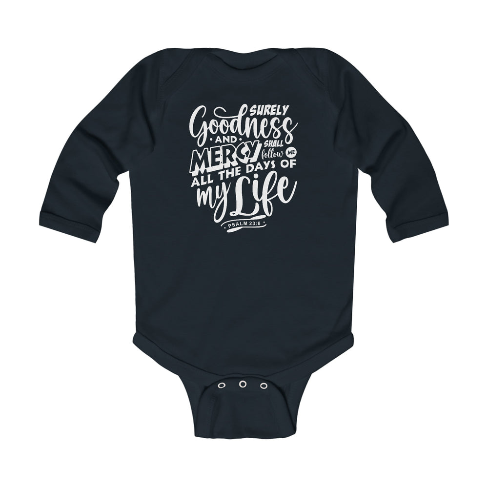 Goodness and Mercy Infant Long Sleeve Bodysuit Kids clothes Black NB (0-3M) 