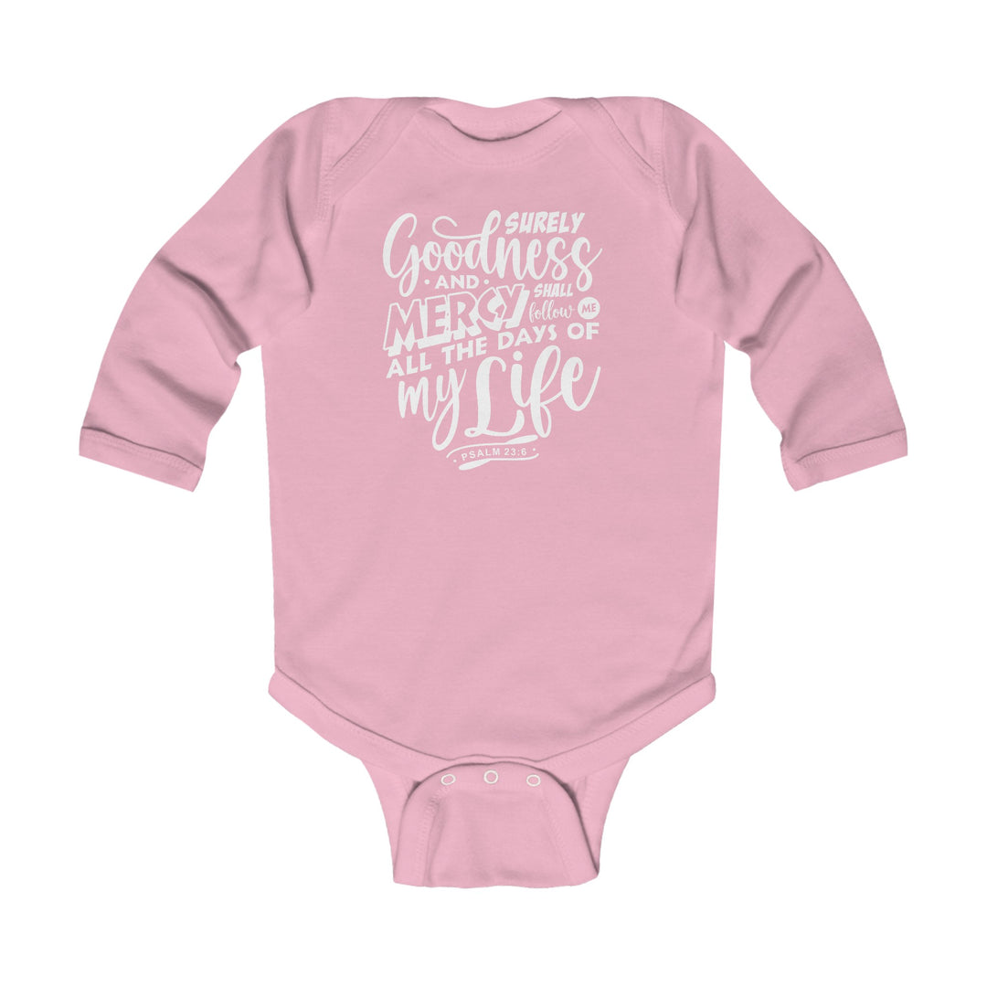 Goodness and Mercy Infant Long Sleeve Bodysuit Kids clothes Pink NB (0-3M) 