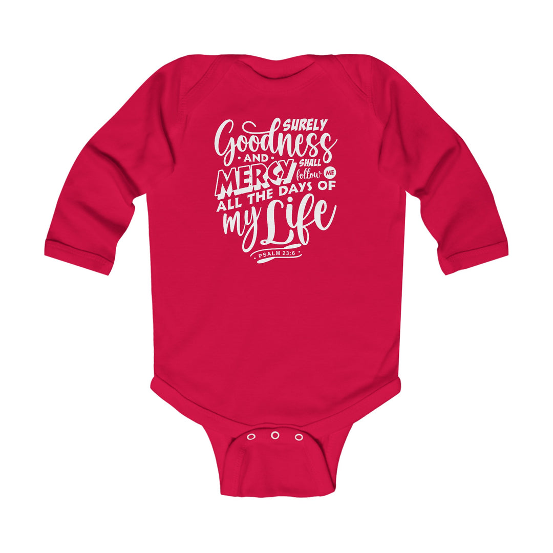 Goodness and Mercy Infant Long Sleeve Bodysuit Kids clothes Red NB (0-3M) 