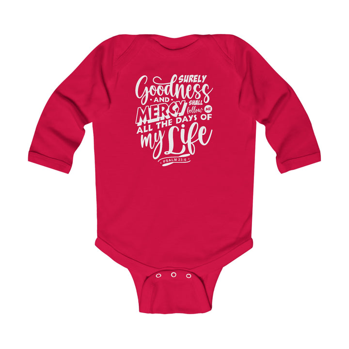 Goodness and Mercy Infant Long Sleeve Bodysuit Kids clothes Red NB (0-3M) 