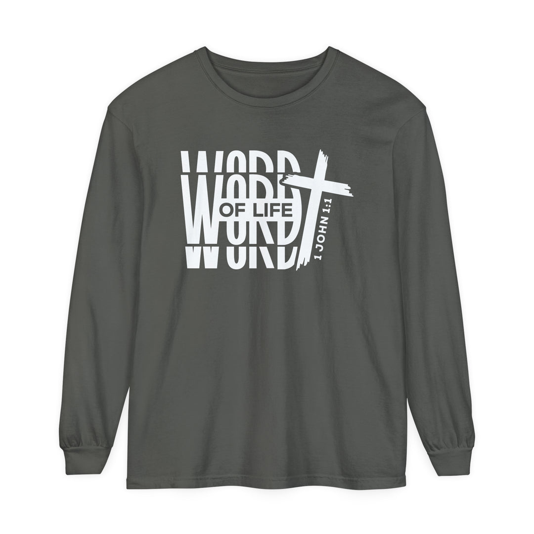 Word of Life Cross Long Sleeve Shirt Long-sleeve Pepper S 