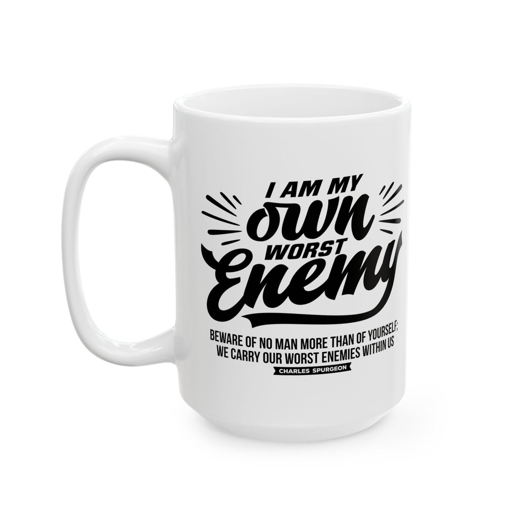 Christian Coffee Mug Worst Enemy Ceramic Mug   