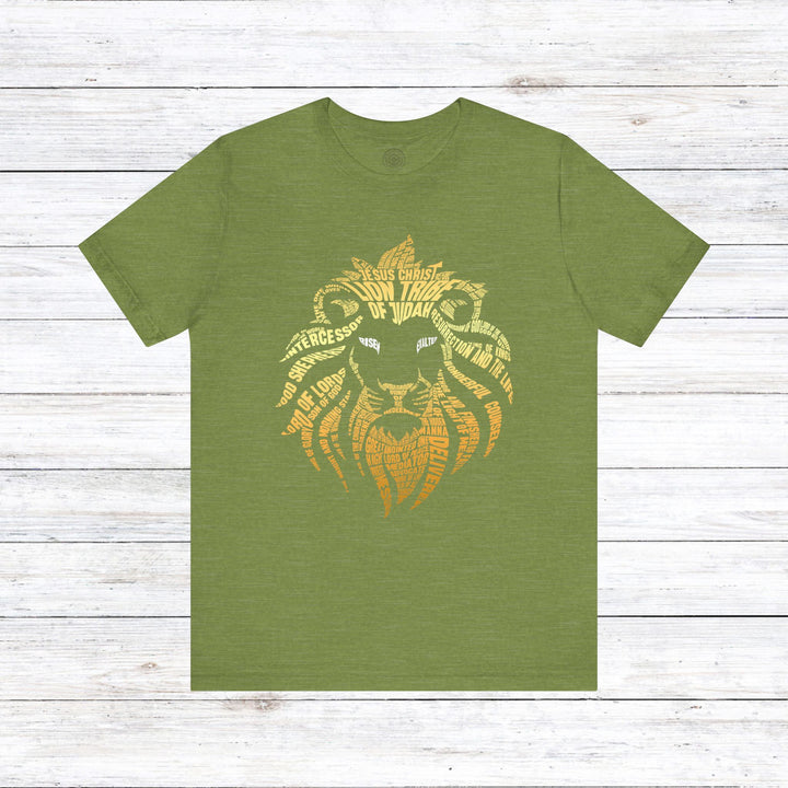 Lion Word Cloud Unisex T-Shirt T-Shirt Heather Green S 