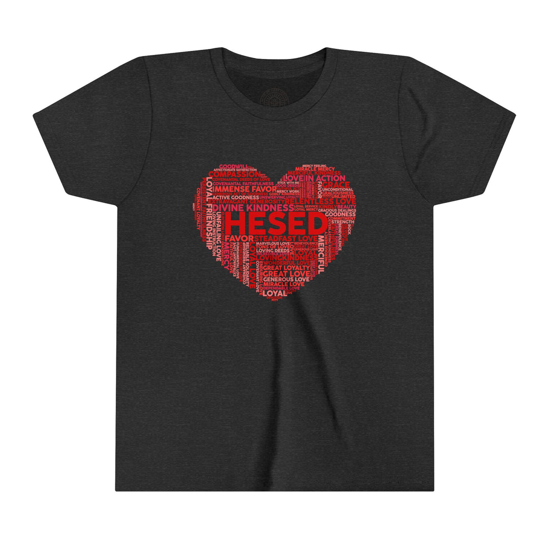 Hesed Heart Cloud Youth T-shirt Kids clothes Dark Grey Heather S 