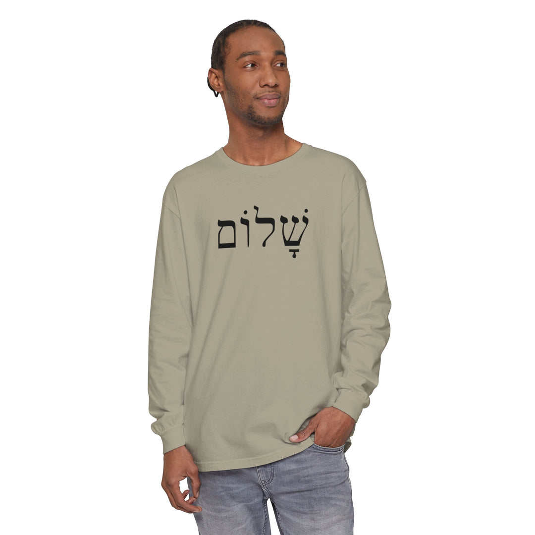 Shalom Hebrew Long Sleeve Shirt Long-sleeve   