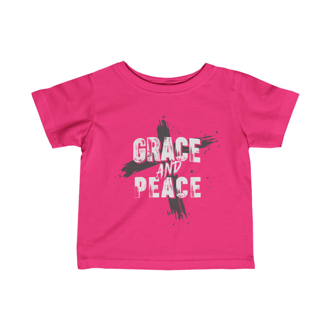 Grace and Peace Cross Baby Tee Kids clothes Hot Pink 6M 