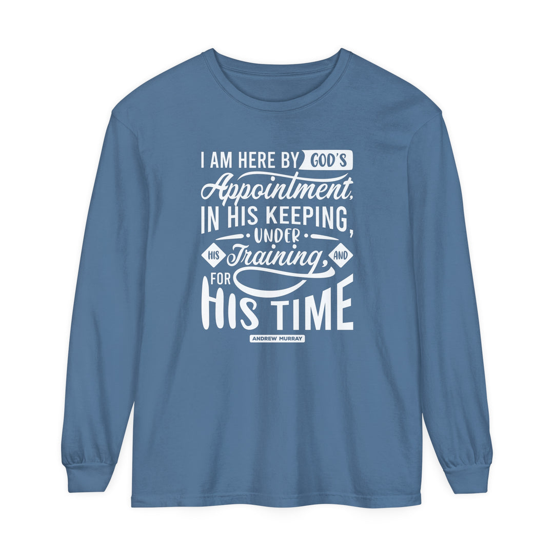 His Time Long Sleeve Shirt Long-sleeve Blue Jean S 