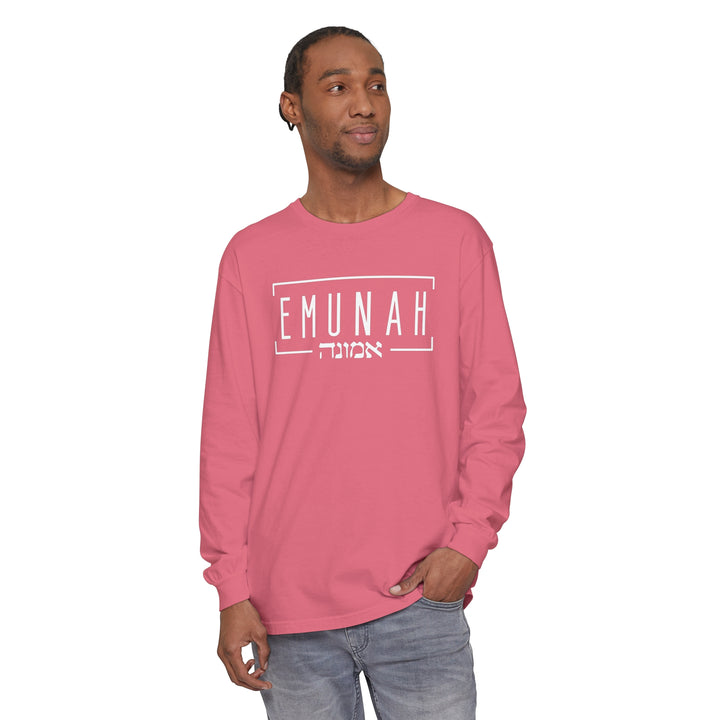 Emunah Hebrew Long Sleeve Shirt Long-sleeve   