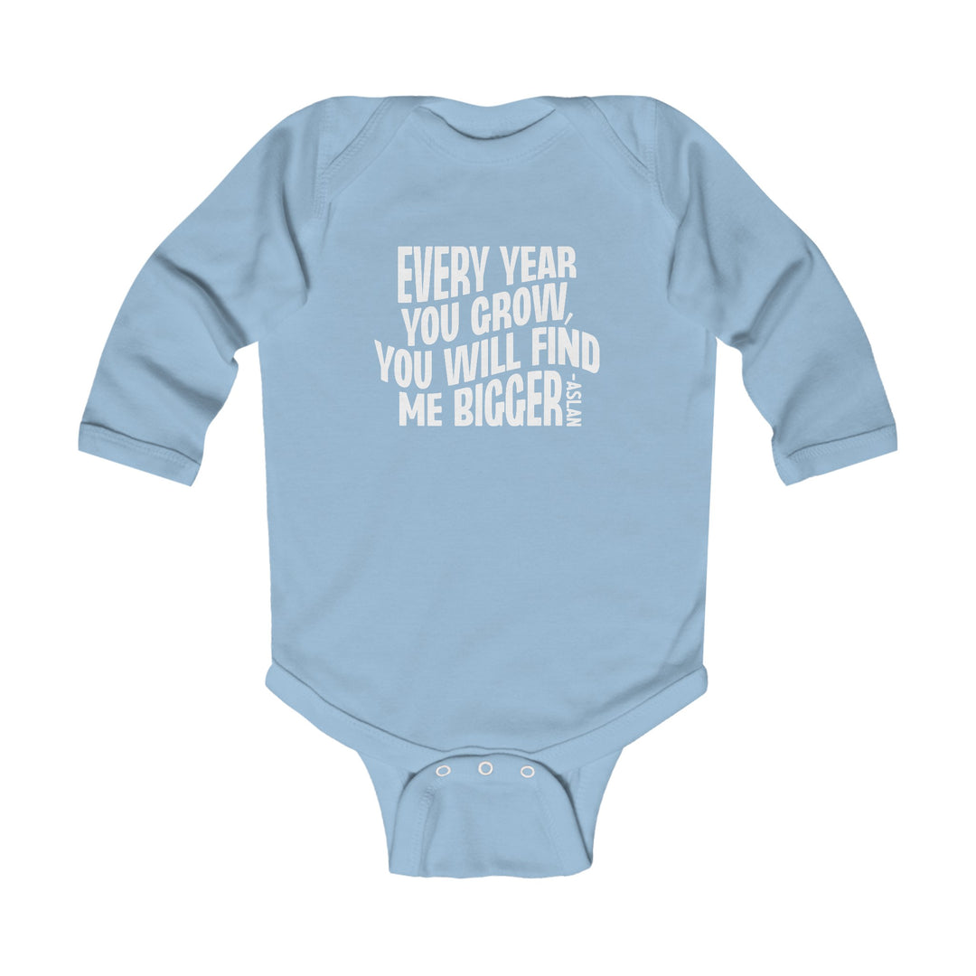 Every Year You Grow Infant Long Sleeve Bodysuit Kids clothes Light Blue NB (0-3M) 