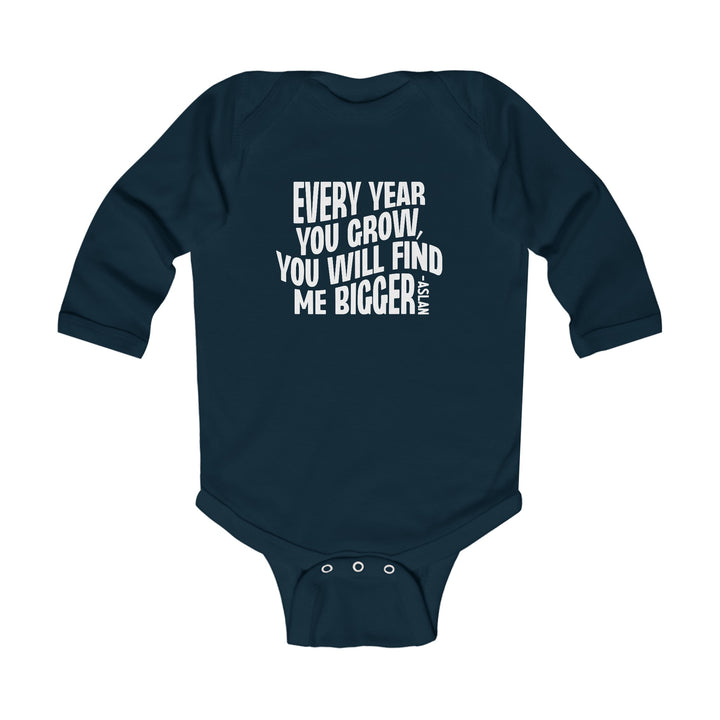 Every Year You Grow Infant Long Sleeve Bodysuit Kids clothes Navy NB (0-3M) 