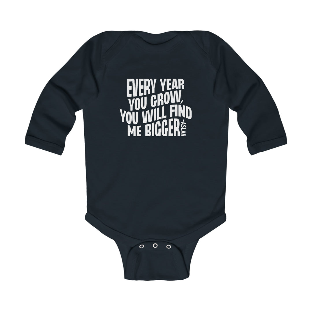 Every Year You Grow Infant Long Sleeve Bodysuit Kids clothes Black NB (0-3M) 