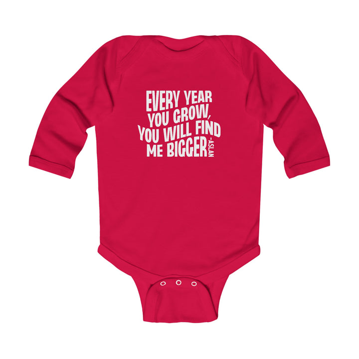 Every Year You Grow Infant Long Sleeve Bodysuit Kids clothes Red NB (0-3M) 