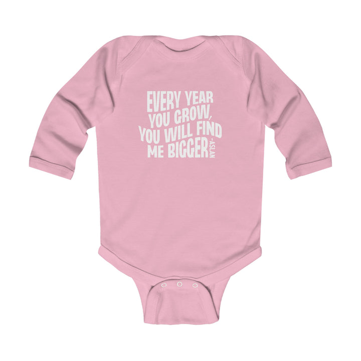 Every Year You Grow Infant Long Sleeve Bodysuit Kids clothes Pink NB (0-3M) 