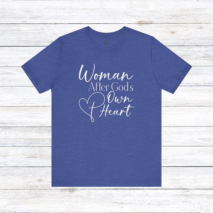 Woman After God's Own Heart Unisex T-Shirt T-Shirt Heather True Royal S 