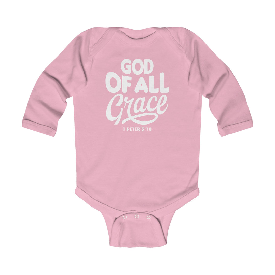 God of All Grace Infant Long Sleeve Bodysuit Kids clothes Pink NB (0-3M) 