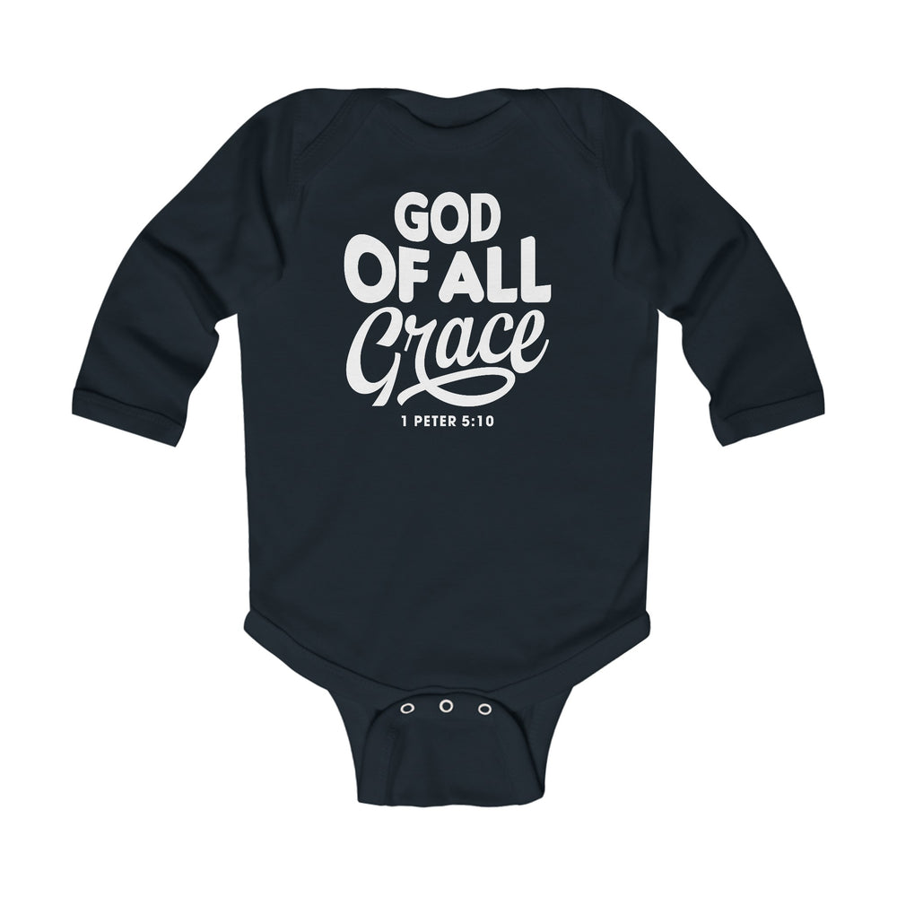 God of All Grace Infant Long Sleeve Bodysuit Kids clothes Black NB (0-3M) 