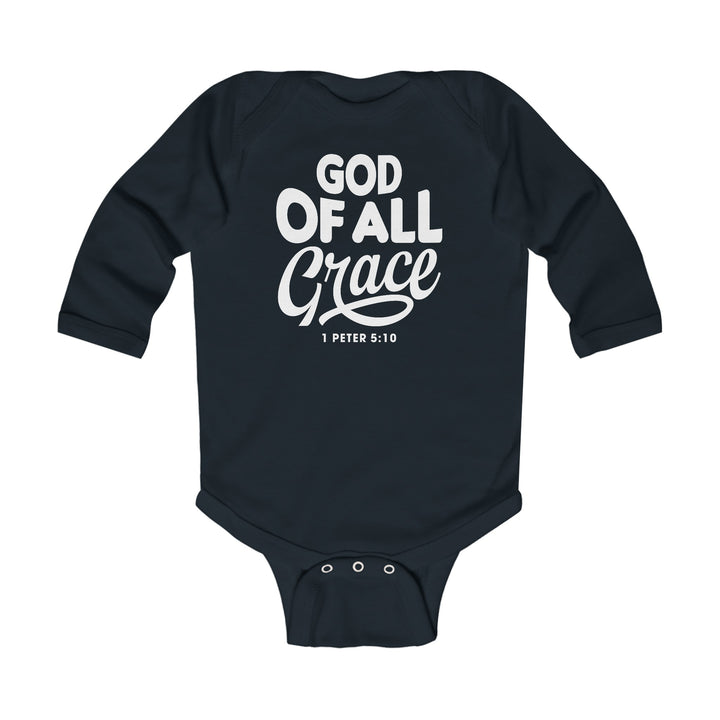 God of All Grace Infant Long Sleeve Bodysuit Kids clothes Black NB (0-3M) 