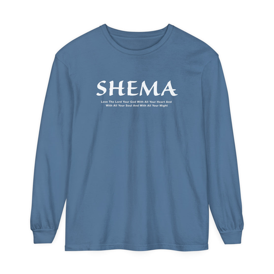 Shema Love The Lord Long Sleeve Shirt Long-sleeve Blue Jean S 