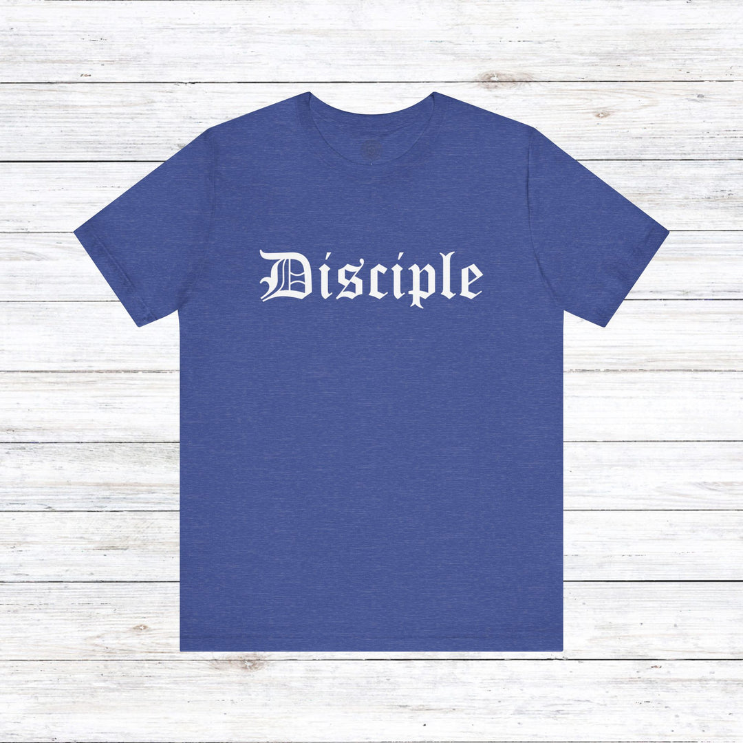 Disciple Old English Unisex T-Shirt T-Shirt Heather True Royal S 