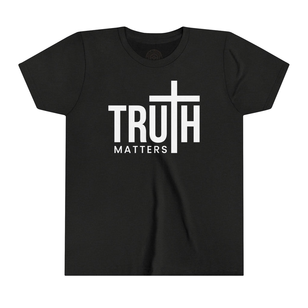 Truth Matters Youth T-Shirt Kids clothes Black Heather S 