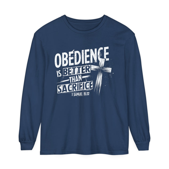 Obedience Is Better Cross Long Sleeve Shirt Long-sleeve Midnight S 