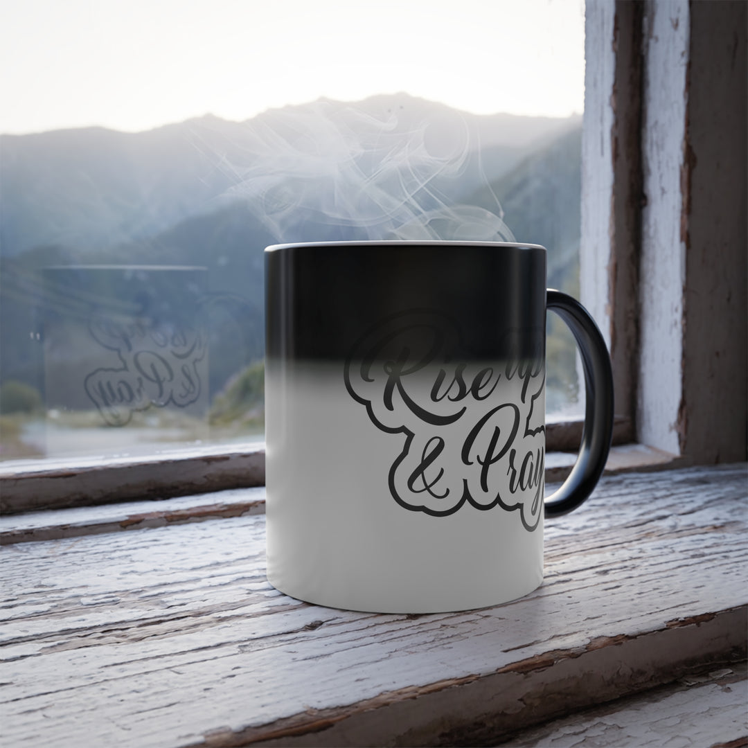 Christian Coffee Mug Rise Up & Pray Color Morphing Mug   