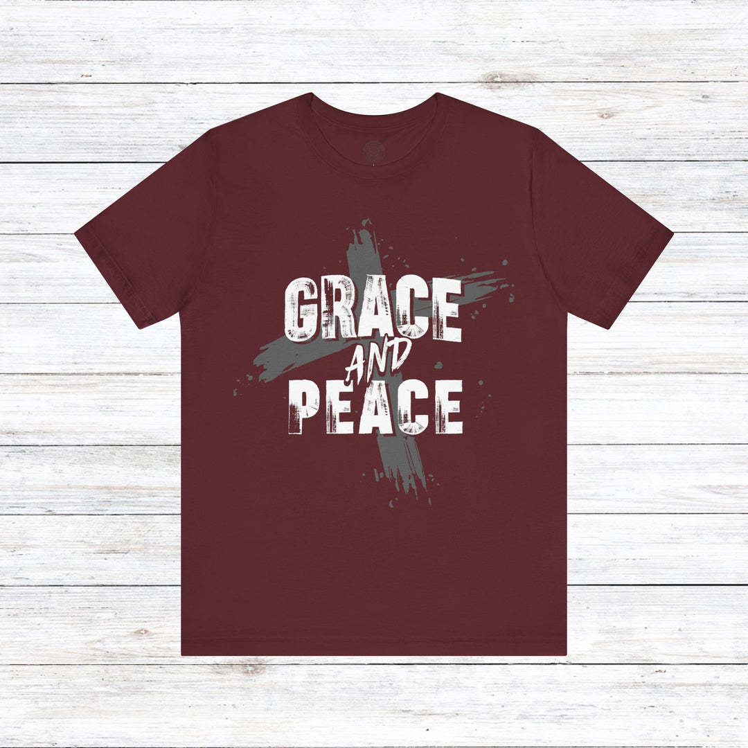 Grace and Peace Unisex T-Shirt T-Shirt Maroon S 