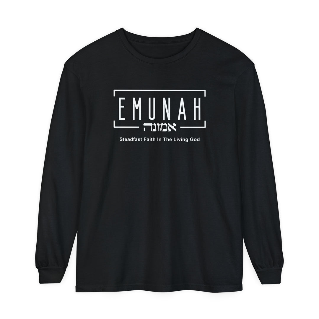 Emunah Steadfast Faith Long Sleeve Shirt Long-sleeve Black S 