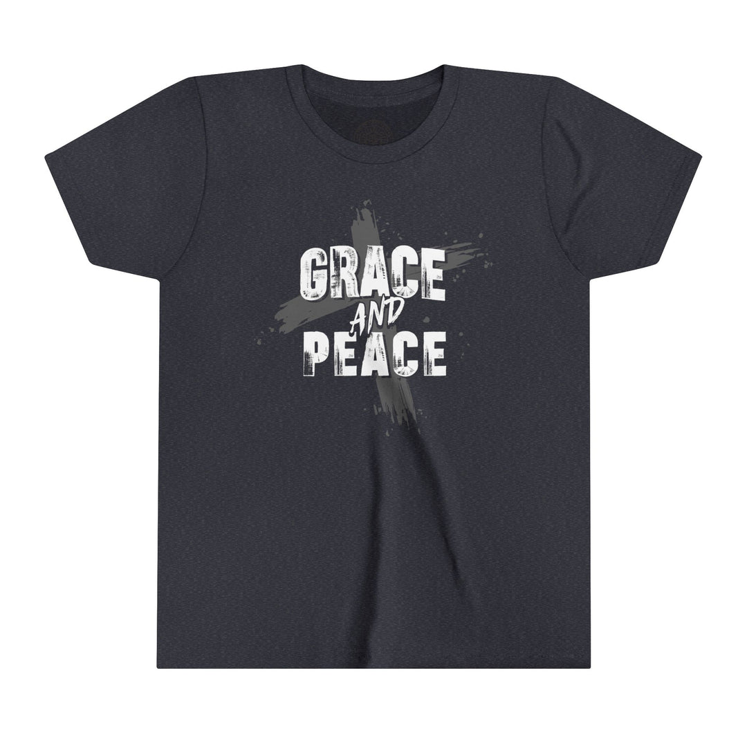 Grace and Peace Youth T-shirt Kids clothes Heather Navy S 