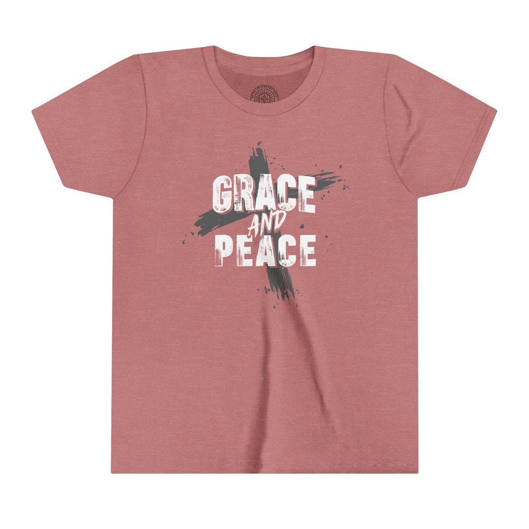 Grace and Peace Youth T-shirt Kids clothes Heather Mauve S 