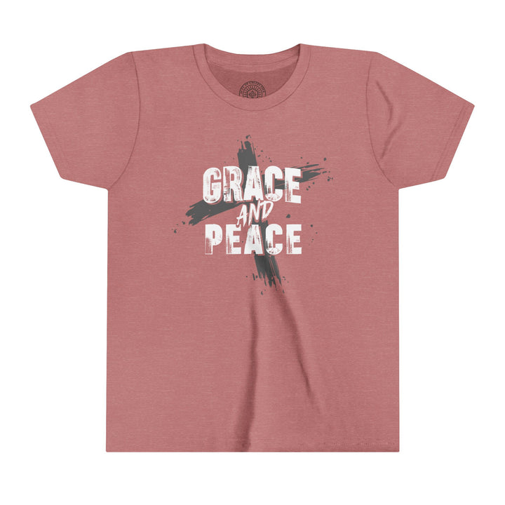 Grace and Peace Youth T-shirt Kids clothes Heather Mauve S 