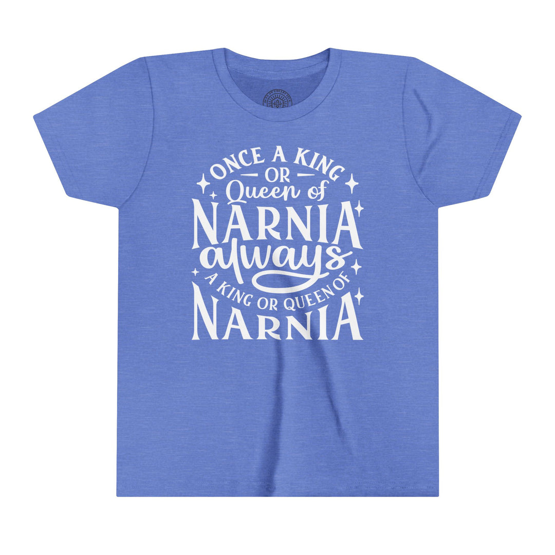 King or Queen Narnia Youth T-Shirt Kids clothes Heather Columbia Blue S 