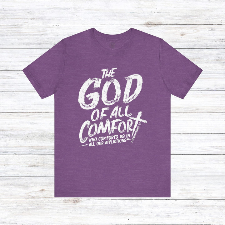 God of All Comfort Unisex T-Shirt T-Shirt Heather Team Purple S 