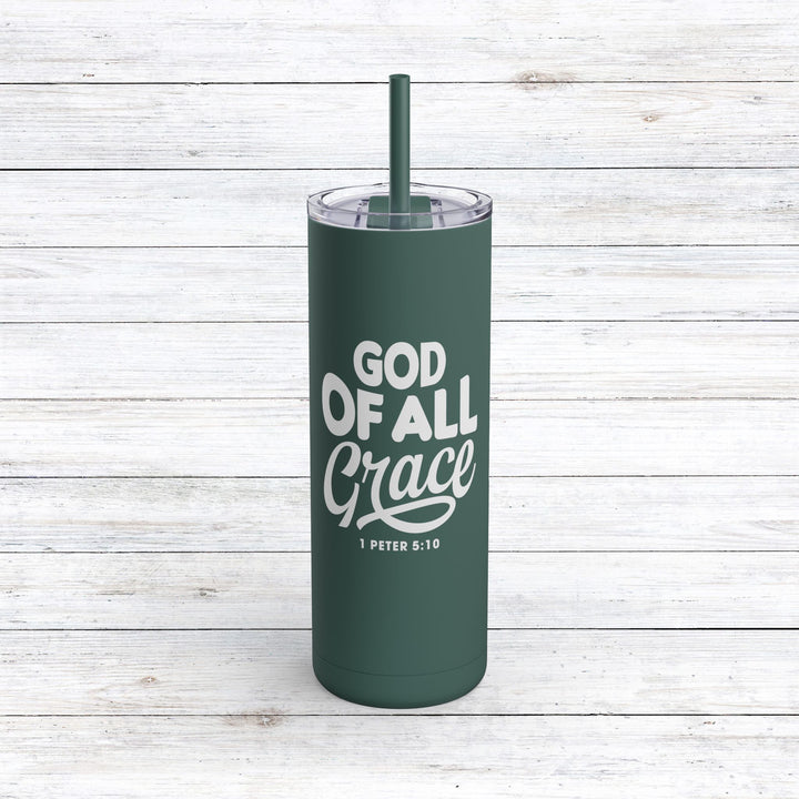 Christian Tumbler God of All Grace Mug Deep Teal 20oz Matte