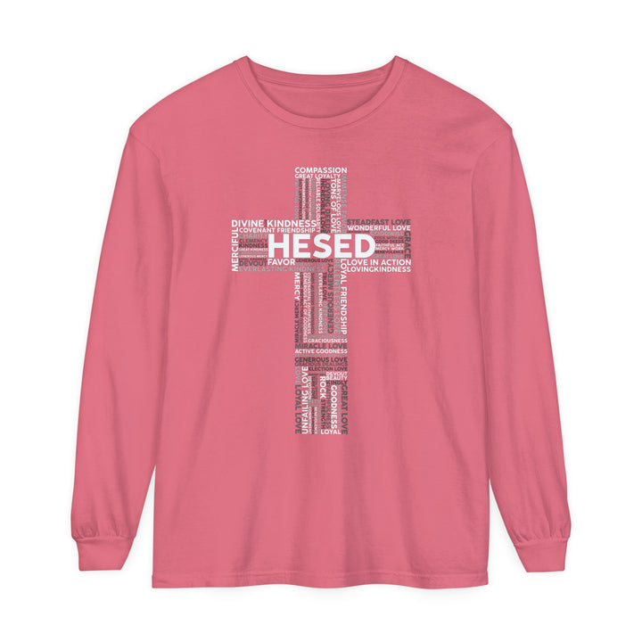 Hesed Cross Long Sleeve Shirt Long-sleeve Watermelon S 