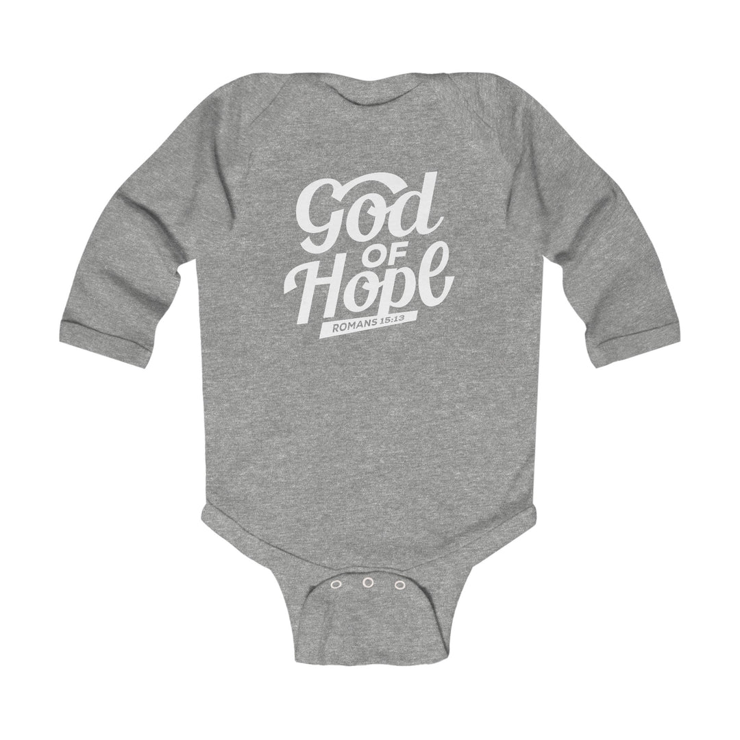 God of Hope Infant Long Sleeve Bodysuit Kids clothes Heather NB (0-3M) 