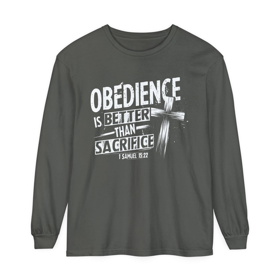 Obedience Is Better Cross Long Sleeve Shirt Long-sleeve Pepper S 