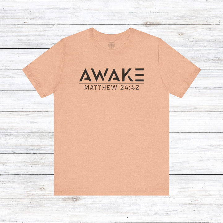 Awake Unisex T-Shirt T-Shirt Heather Peach S 