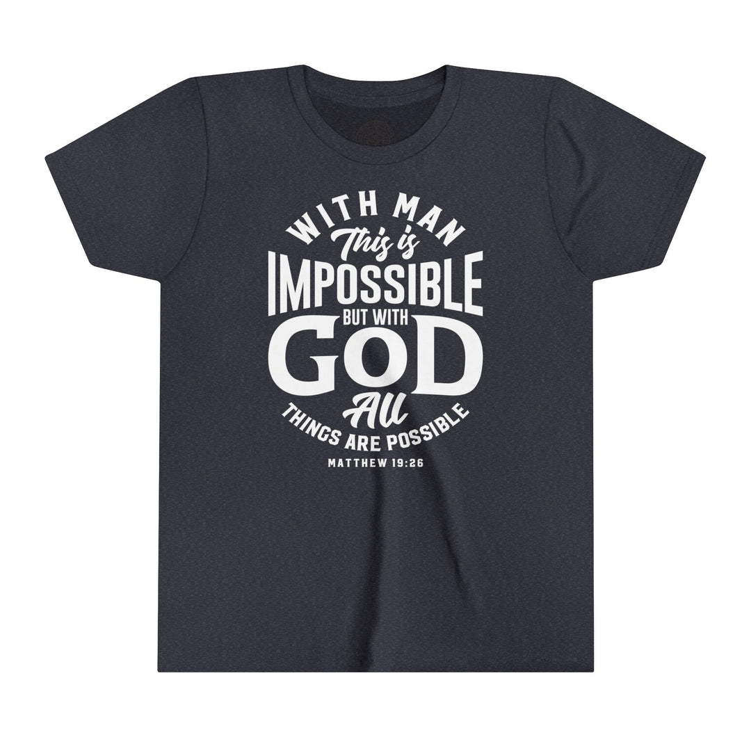 All Things Possible Youth T-shirt Kids clothes Heather Navy S 