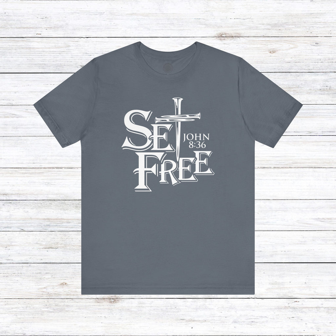 Set Free Unisex T-Shirt T-Shirt Steel Blue S 