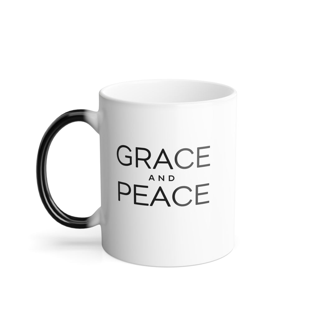 Christian Coffee Mug Grace and Peace Color Morphing Mug   