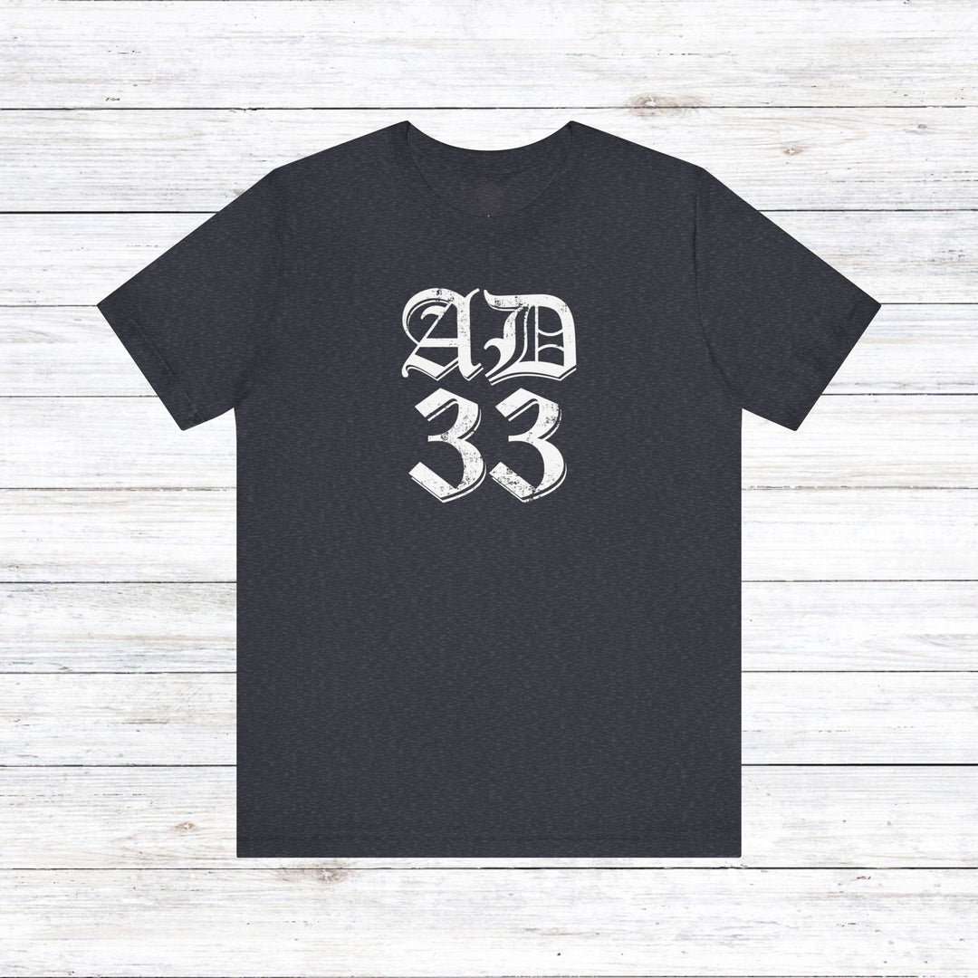 AD 33 Old English Unisex T-Shirt T-Shirt Heather Navy S 