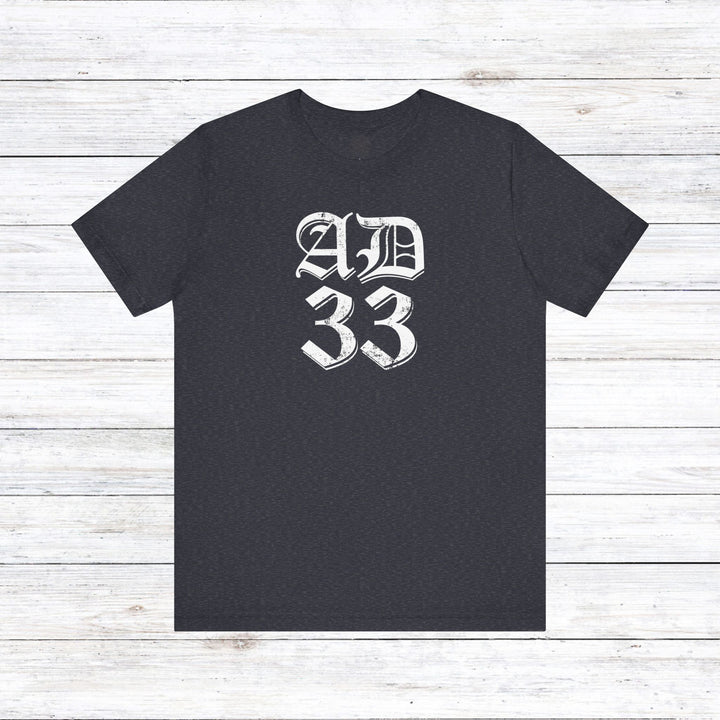 AD 33 Old English Unisex T-Shirt T-Shirt Heather Navy S 