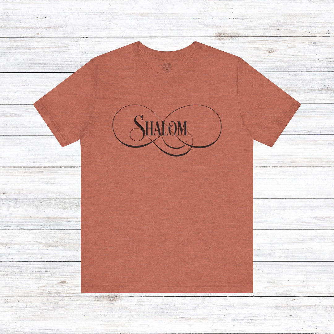 Shalom Script Unisex T-Shirt T-Shirt Heather Clay S 