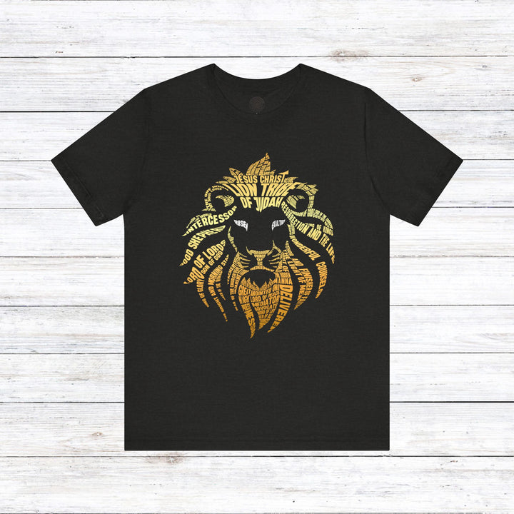 Lion Word Cloud Unisex T-Shirt T-Shirt Black Heather S 