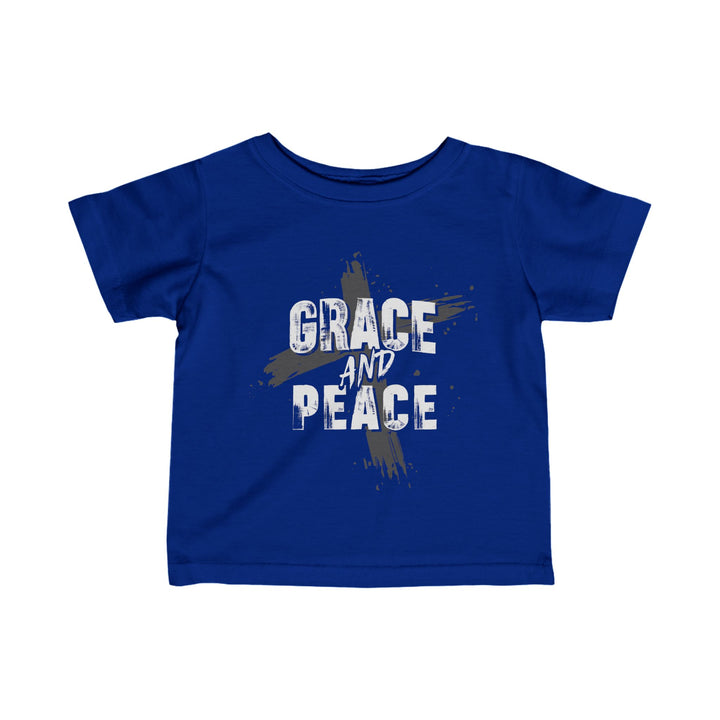 Grace and Peace Cross Baby Tee Kids clothes Royal 6M 