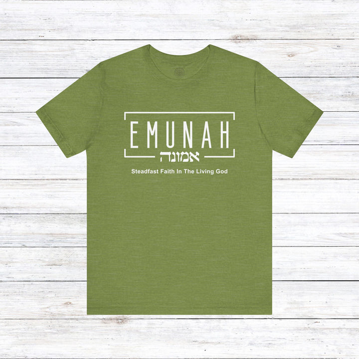 Emunah Steadfast Faith Unisex T-Shirt T-Shirt Heather Green S 