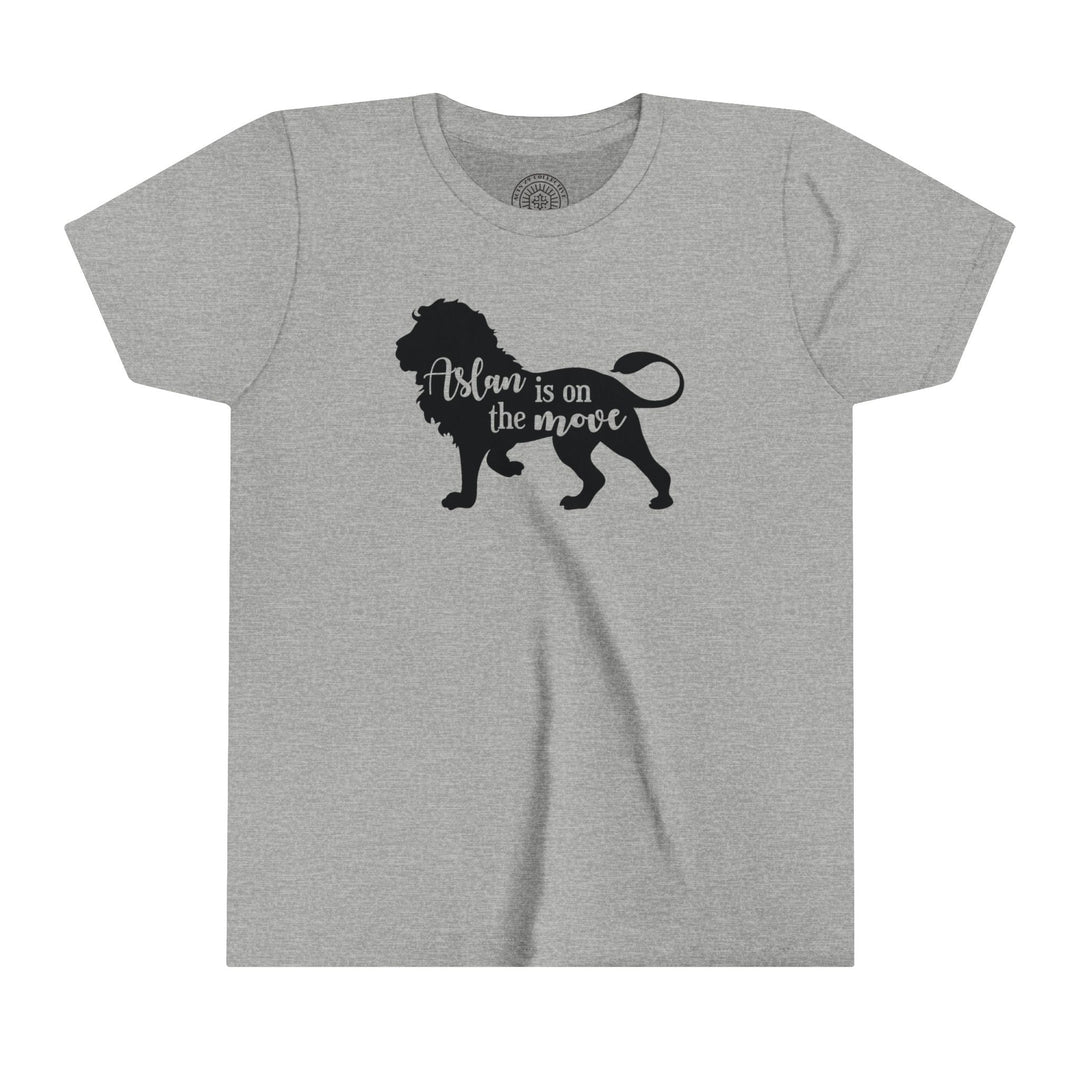 Aslan Is On The Move Youth T-shirt Kids clothes Athletic Heather S 