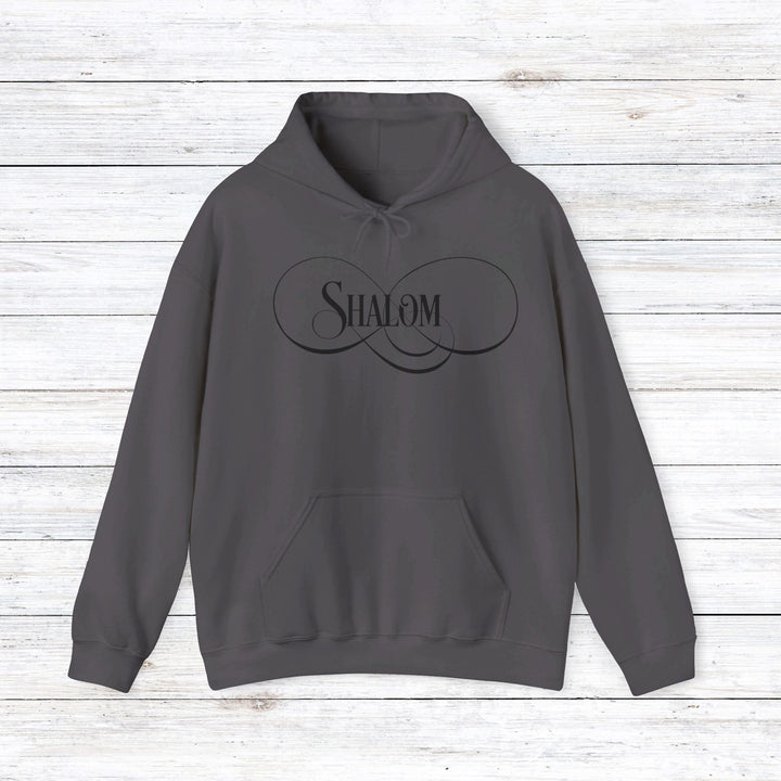 Shalom Script Hoodie Hoodie Charcoal S 